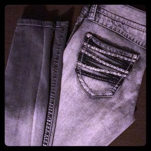Express grey ombré skinny jeans